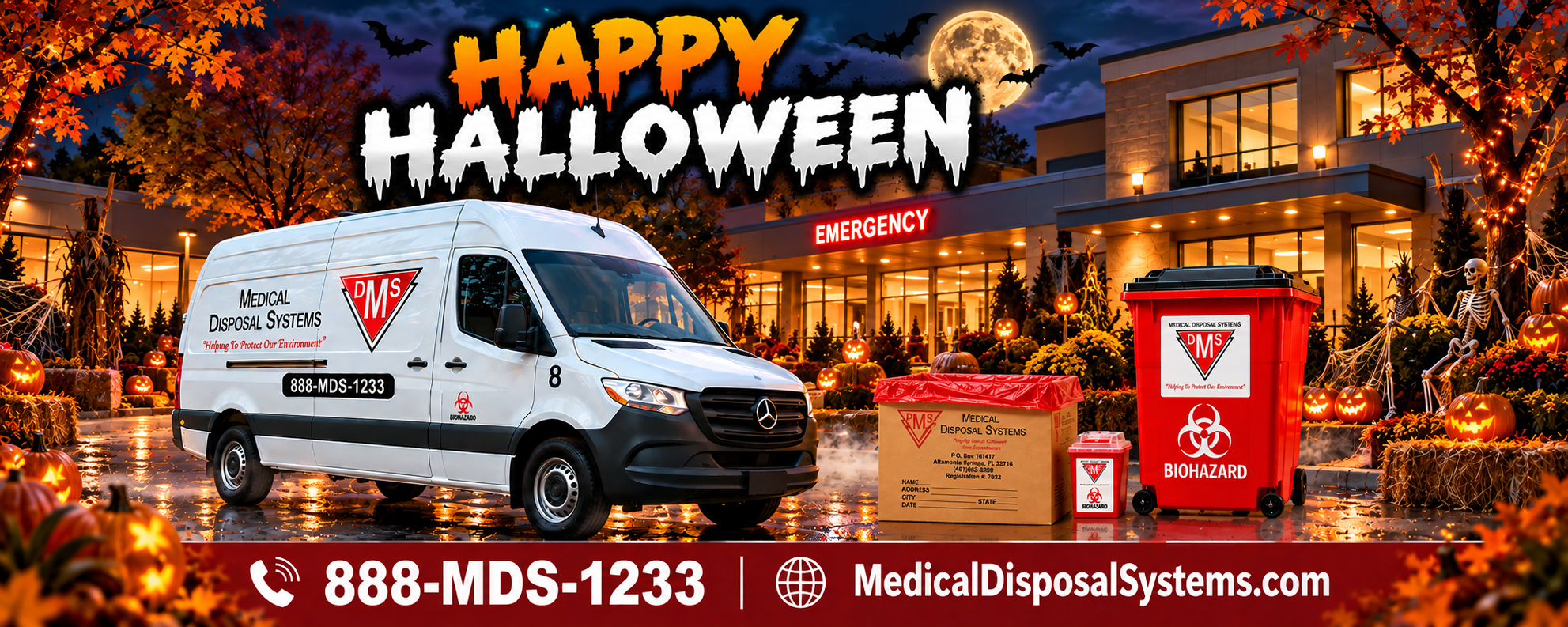 Medical Disposal Halloween Nighttime Advertisement